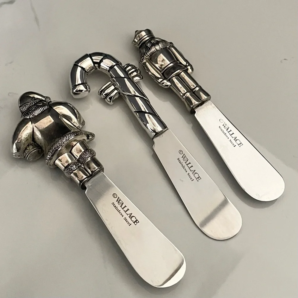 SET of 3 Holiday Spreaders by Wallace Silversmiths